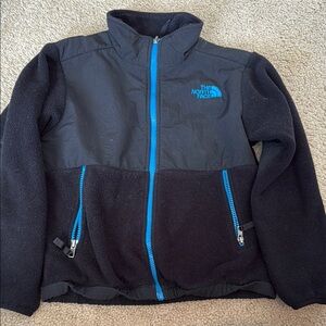 The North Face Black Puffer Jacket with Stand-Up Collar and Zipper
